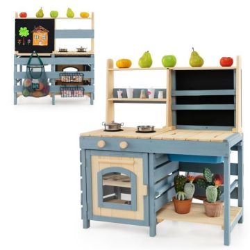 Outdoor Toy – 2-in-1 Mud Kitchen and Grocery Store, 2-in-1, 80 × 94 × 47 cm