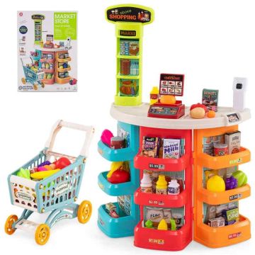 Educational toy - supermarket play set, 76 accessories, 48 ​​× 78 × 24 cm