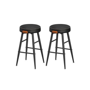 Комплект из 2 барных стульев 49,5x49,5x63 см., черный