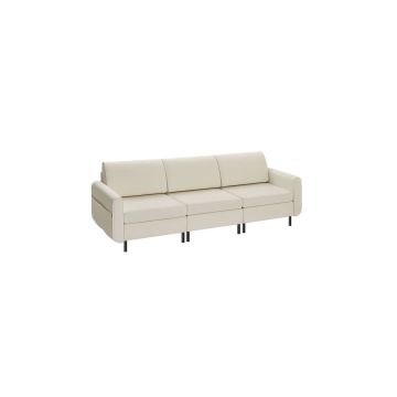 Sohva 79x237x85,6cm, kermanvärinen/musta