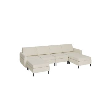 Sohva 150x308x85,6cm, kermanvärinen/musta