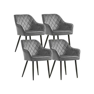 Ruokapöydän tuolisarja Velvet, vaaleanharmaa