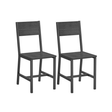 Комплект из 2 обеденных стульев 36x46,6x87,1см., черный