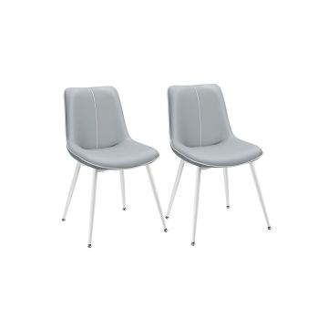 Комплект из 2 обеденных стульев 56x50,3x81 см, серо-белый