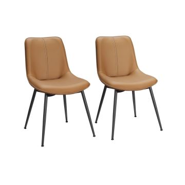 Комплект из 2 обеденных стульев 56x50,3x81 см, светло-коричневый/черный