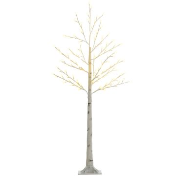LED keinotekoinen puu Homcom 20x20x150cm, valkoinen