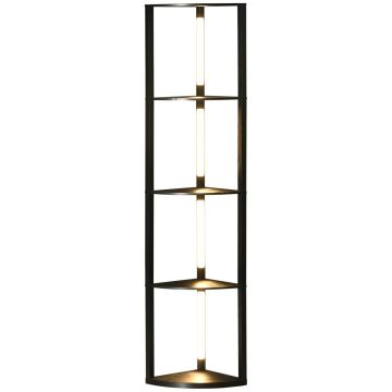 LED-lattiavalaisin, 4 hyllyllä, Musta, 41 × 163,5 × 29,5 cm
