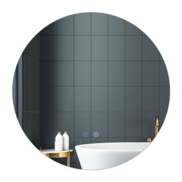 LED bathroom mirror, touch control, Ø 60 × 2.8 cm