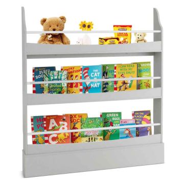 Shelf, 3-Tier, 2 Anti-Tip Sets, White/Gray, 39 × 45 × 5.5 inches
