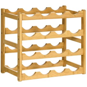Viinilaatikko Homcom 43x23,5x38cm, vaaleanruskea väri