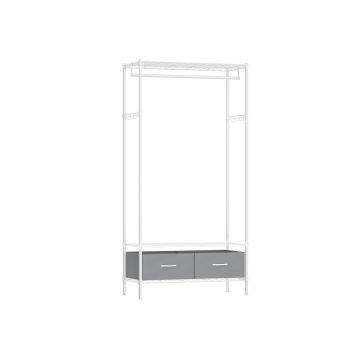 Вешалка для одежды 40x90x180см., белая/серая