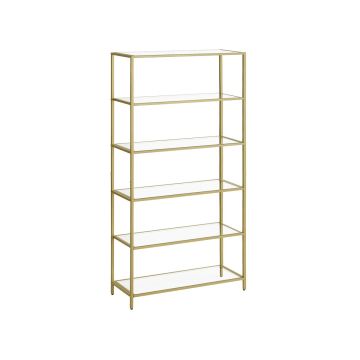 Läpinäkyvä hylly 30x80x177,3 cm, kullanvärinen