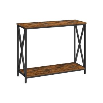 Консольный столик 100 x 35 x 80 см., коричневый/черный