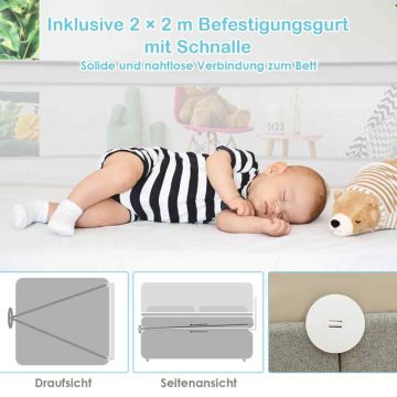 Bed safety gate, White, 100 × 42 cm