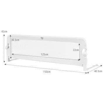 Bed guardrail, foldable, 59 × 16 × 16.5 inches
