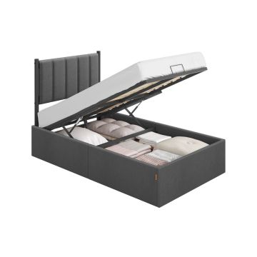 VASAGLE bed frame, with storage space under the bed, Grey, 209.3 × 93.4 × 110 cm