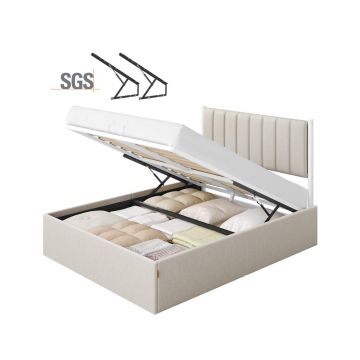 VASAGLE bed frame, with storage space under the bed, Sand, 209.3 × 143.4 × 110 cm