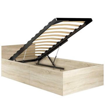 Реечная кровать NORE CLP, 90x200 см, цвет дуб.
