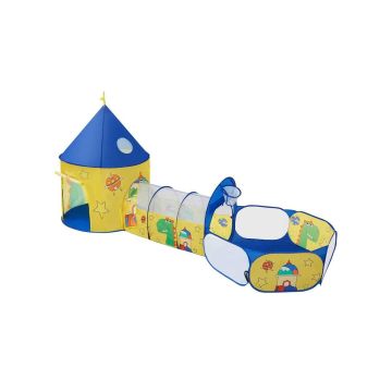 3-in-1 leikkiteltta lapsille, keltainen/sininen