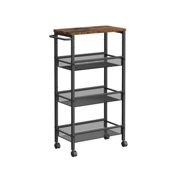 Тележка кухонная 22x45,4x77см., черно-коричневая