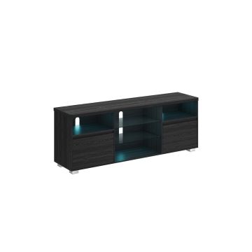 TV-taso LED-valaistuksella 40x160x60cm, musta