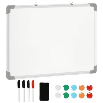 Magnettitaulu Homcom 60x1,8x45 cm, valkoinen/harmaa