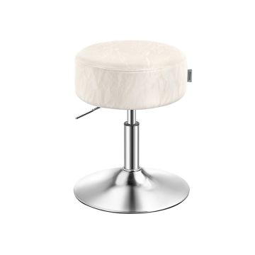 VASAGLE LJB120 Makeup Chair, Height Adjustable, 360° Swivel, White