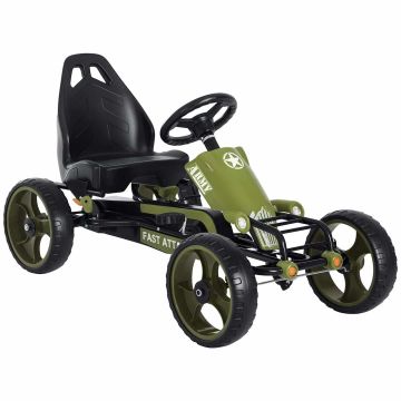 Lasten auto Homcom 105x54x61cm, musta/vihreä
