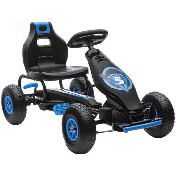 Lasten auto Homcom 121x58x61cm, musta/sininen