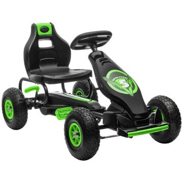 Lasten auto Homcom 121x58x61cm, musta/vihreä väri
