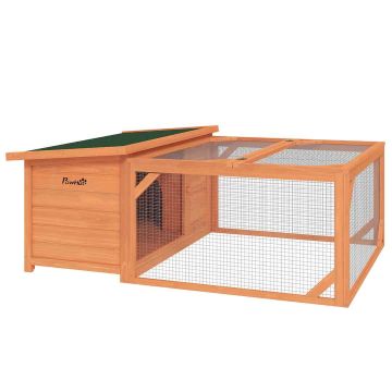 Pieneläimen häkki PawHut 125,5x100x49cm, ruskea/vihreä