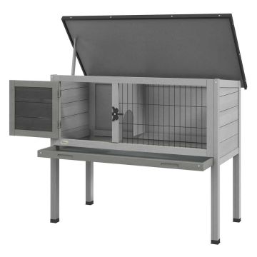Клетка для мелких животных PawHut 84x43x70 см, серая.