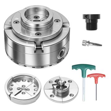 Puunsorvin istukka VEVOR CK4-4K-3SET-SS, 4-leukainen 3-osainen sarja, 102 × 102 × 78 mm