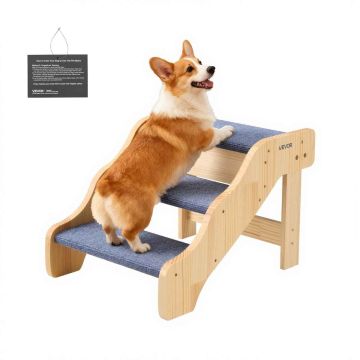Puiset lemmikkiportaat VEVOR ZD-25DOG01, 3 askelmaa, 580 × 430 × 380 mm