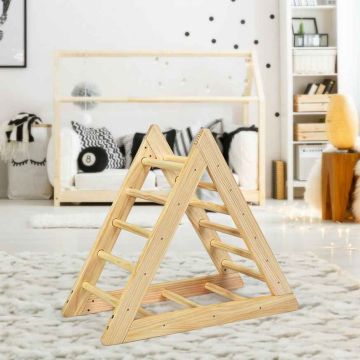 Wooden climbing triangle, 3 difficulty levels, 92.71 × 45.72 × 81.28 cm