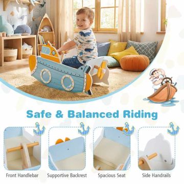 Wooden rocking toy TM10218, Ship-shaped, 70 × 37 × 33.5 cm