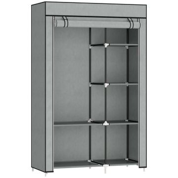 Тканевый шкаф Homcom 103x43x162,5 см, серо-черный