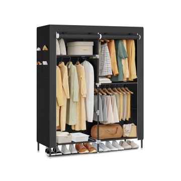 SONGMICS RYG010 fabric wardrobe, 3 hanging compartments, 127 × 180 × 45 cm