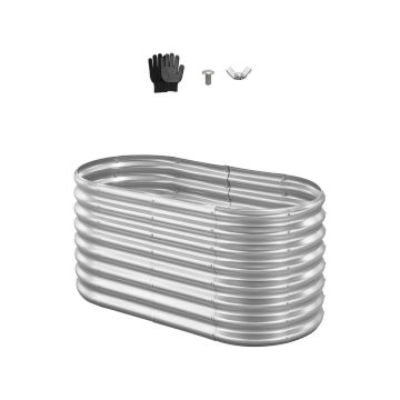 Metallinen kohopenkki VEVOR GM61003-120X60X57CM, Hopeanvärinen, 120 × 60 × 60 cm
