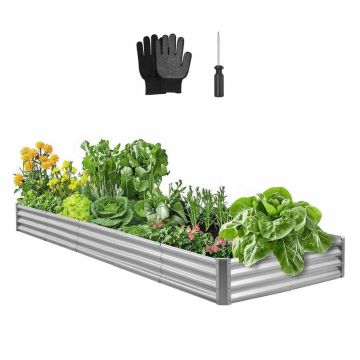 Metallinen kohopenkki VEVOR GM66010-360X120X27CM, Harmaa, 360 × 120 × 30 cm