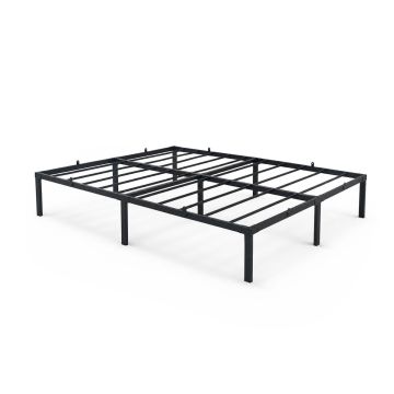 Kokoontaitettava metallisänky, Musta, 140 × 190 × 35 cm