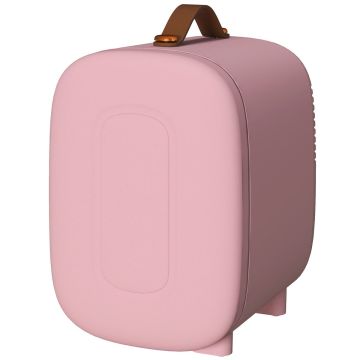 Minikosmetiikkajääkaappi, 4 l, Vaaleanpunainen, 20,3 × 26,3 × 28 cm