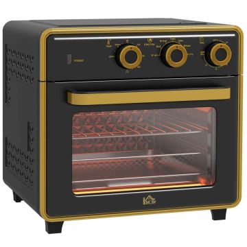 Мини печь Homcom 36x37,7x34,5см, черно/золотистого цвета