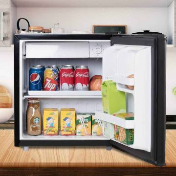 Mini fridge with freezer, 48 l, Black, 44 × 49 × 46 cm