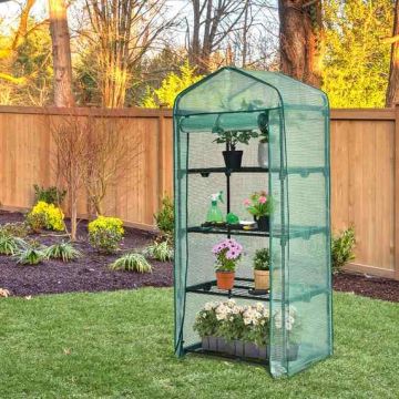 Mini greenhouse, 4-tier shelf, 70 × 50 × 158 cm