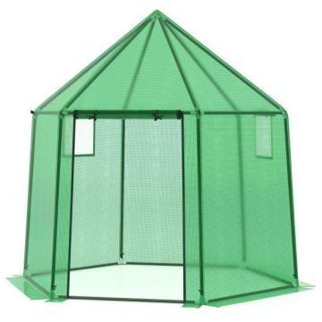 Mini greenhouse with PE coating, 198x172x190 cm, with lockable door and ventilation windows