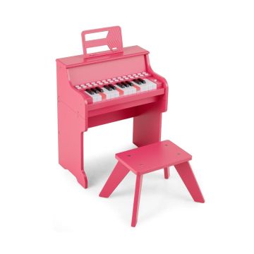 Mini digital piano, 25 keys, with stool, Pink, 38 × 24 × 47 cm