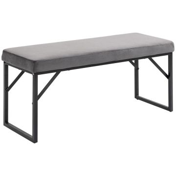Pehmeä penkki Homcom 100x35x47cm, tummanharmaa/musta