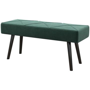 Pehmeä penkki Homcom 100x36x45cm, tummanvihreä/musta