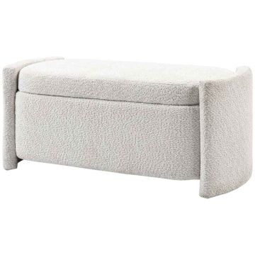 Pehmeä penkki säilytyslaatikolla Homcom 105x44x45,5cm, kermanvärinen